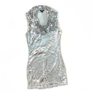 Silver Sequin Party Dress